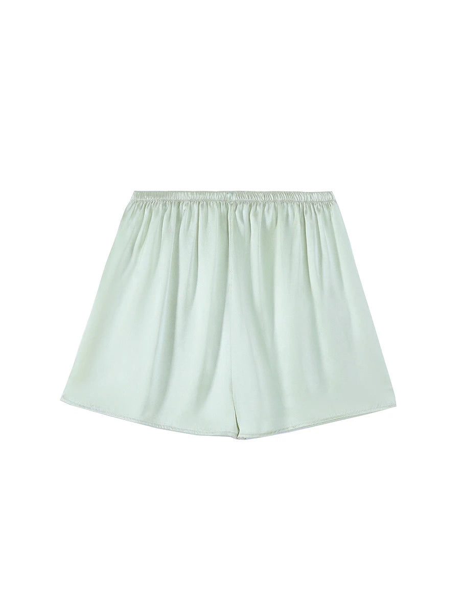 Silk Shorts for Women | Ava Light Green