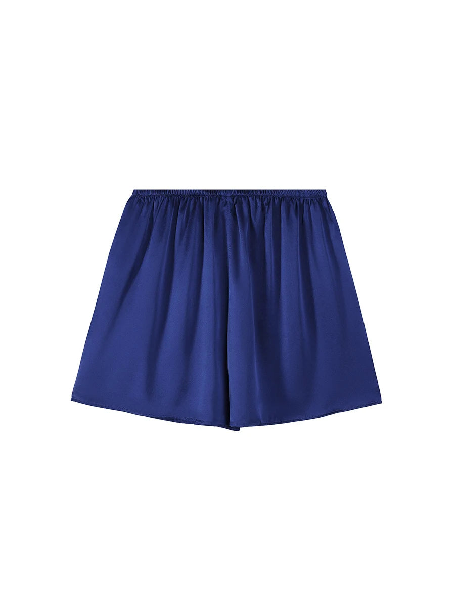 Silk Shorts for Women | Ava Navy
