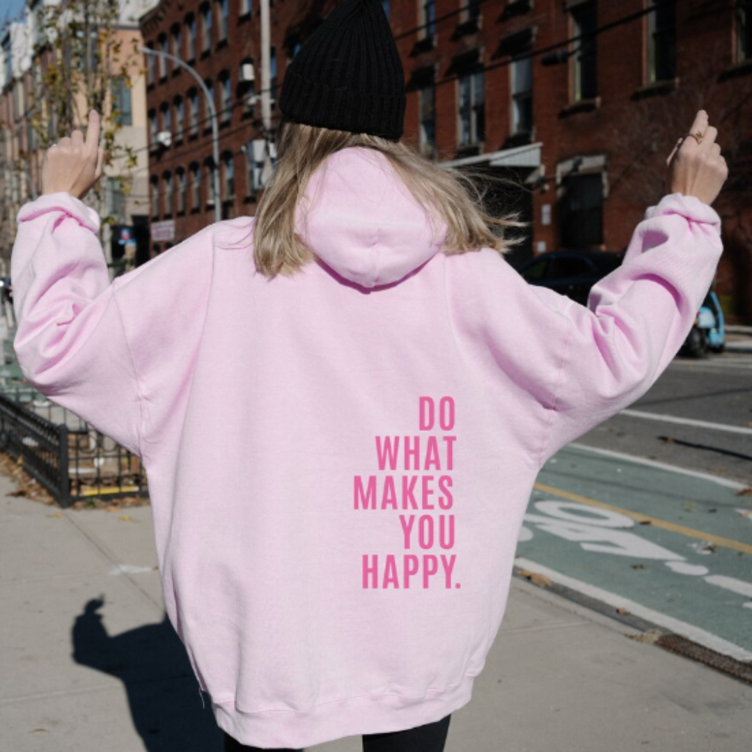 Oversized Hoodie Casual Style for Women | Elowen Light pink - pink print