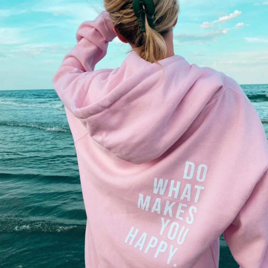 Oversized Hoodie Casual Style for Women | Elowen Light pink - white print