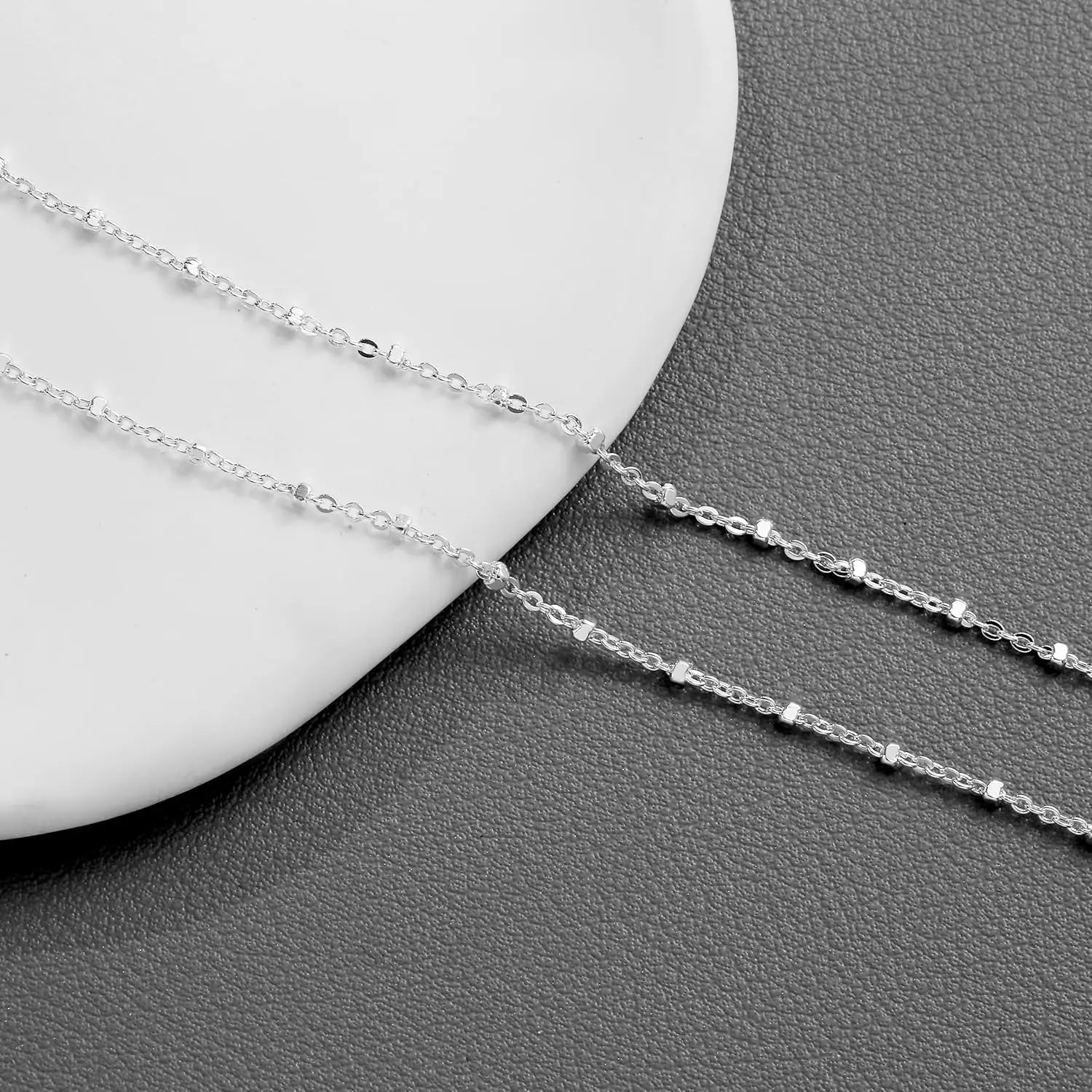 2-Layer Sterling Silver Anklet Set for Women | Mila