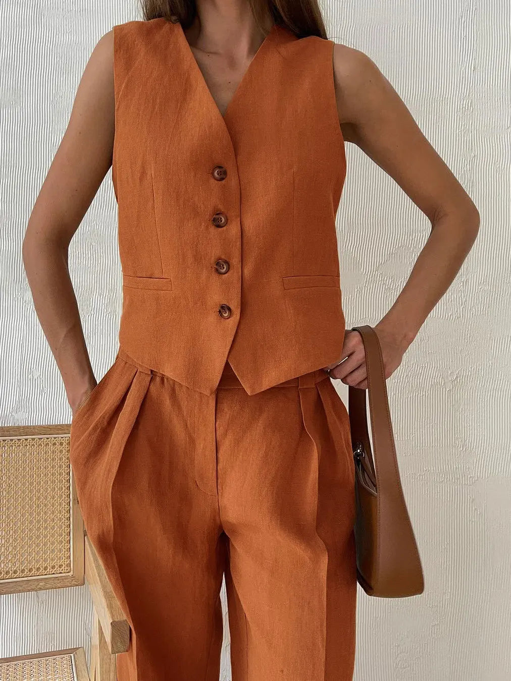 2-Piece Linen Trouser Set for Women | Marlowe
