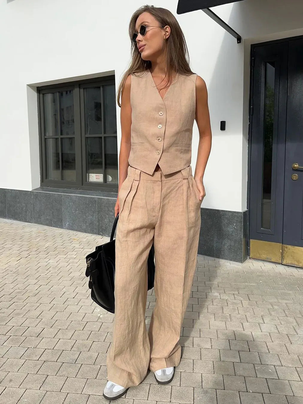 2-Piece Linen Trouser Set for Women | Marlowe