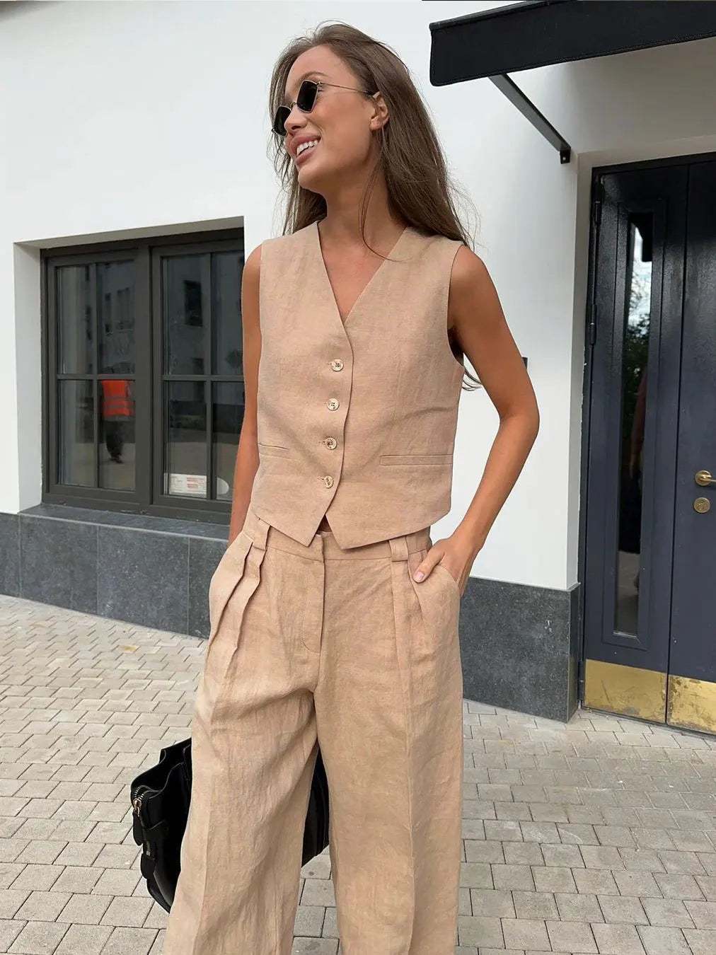 2-Piece Linen Trouser Set for Women | Marlowe