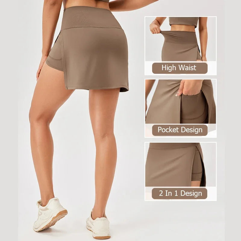 2-in-1 Tennis Skirt with Built-In Shorts for Women | Melanie