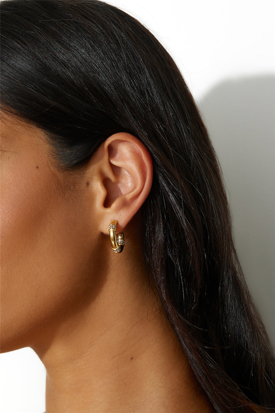 Textured Gold Knot Hoop Earrings for Women | Gigi