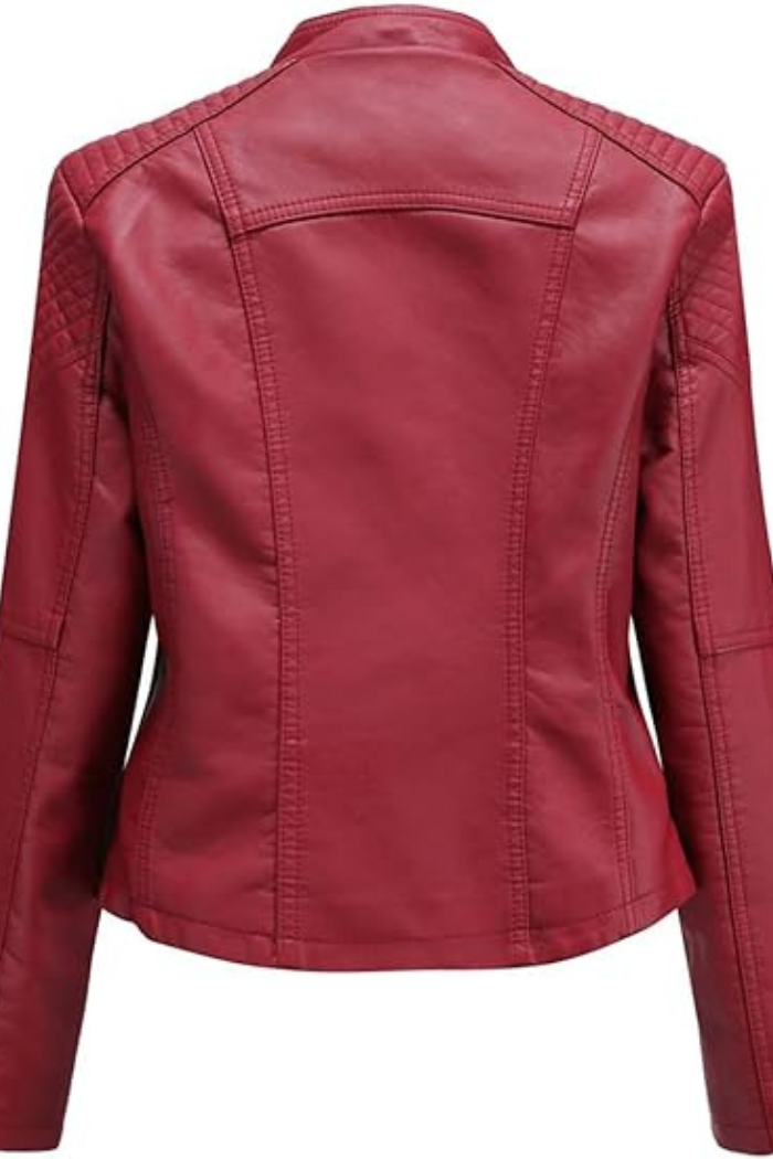 Leather Jacket Long Sleeve Classic Style for Women | Celestine