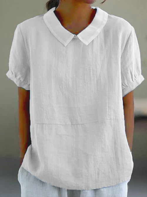 Lightweight Relaxed Fit Blouse for Women | Virel White