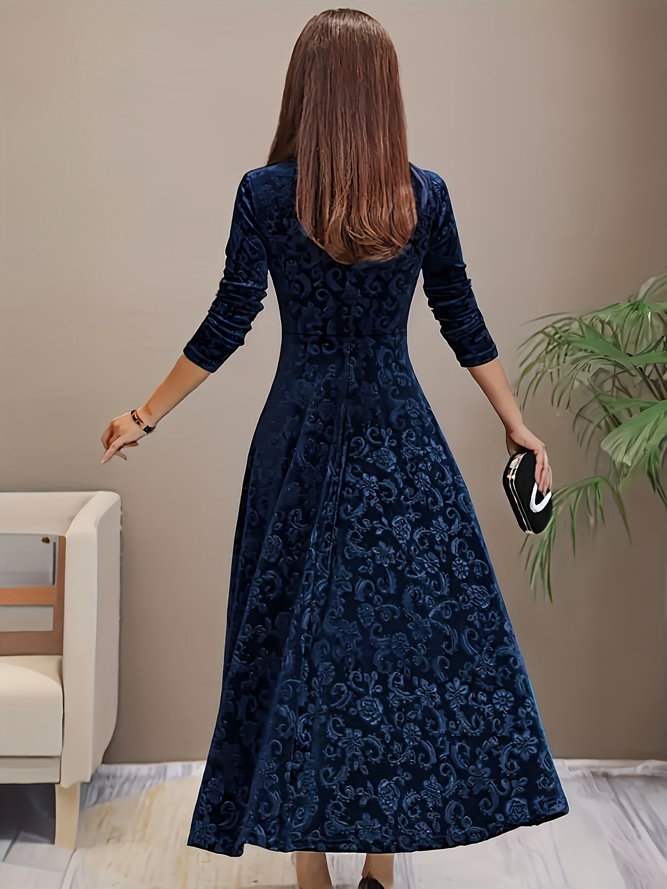 Alera | Square Neck Velvet Formal Dress