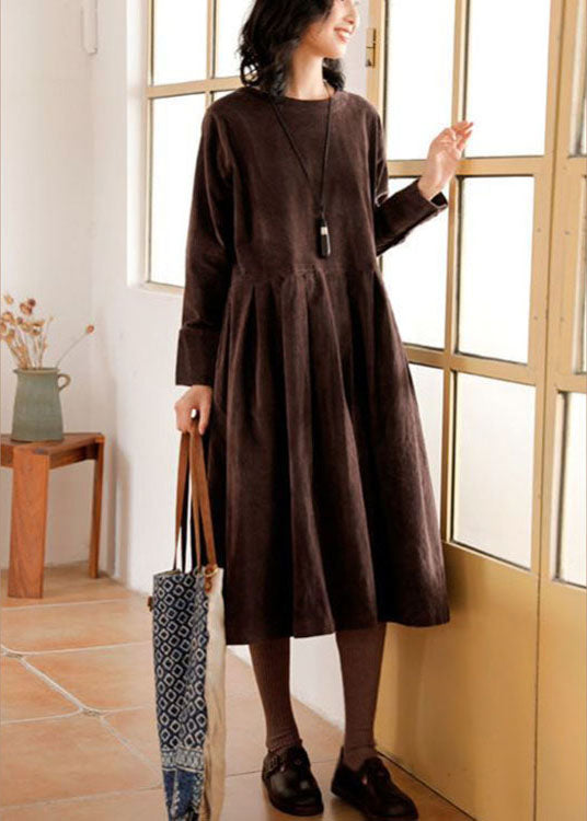 Long Sleeve Midi Dress Casual Fit for Women | Beca Brown
