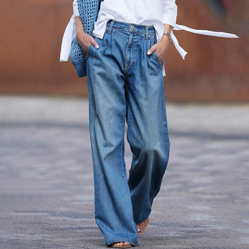 Blue Wide Leg Jeans for Women | Marvella