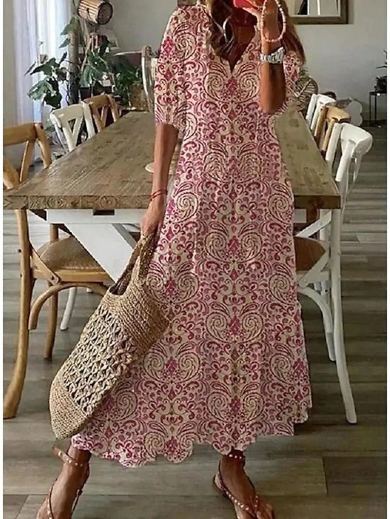 Boho Maxi Dress for Women | Kiara Pink