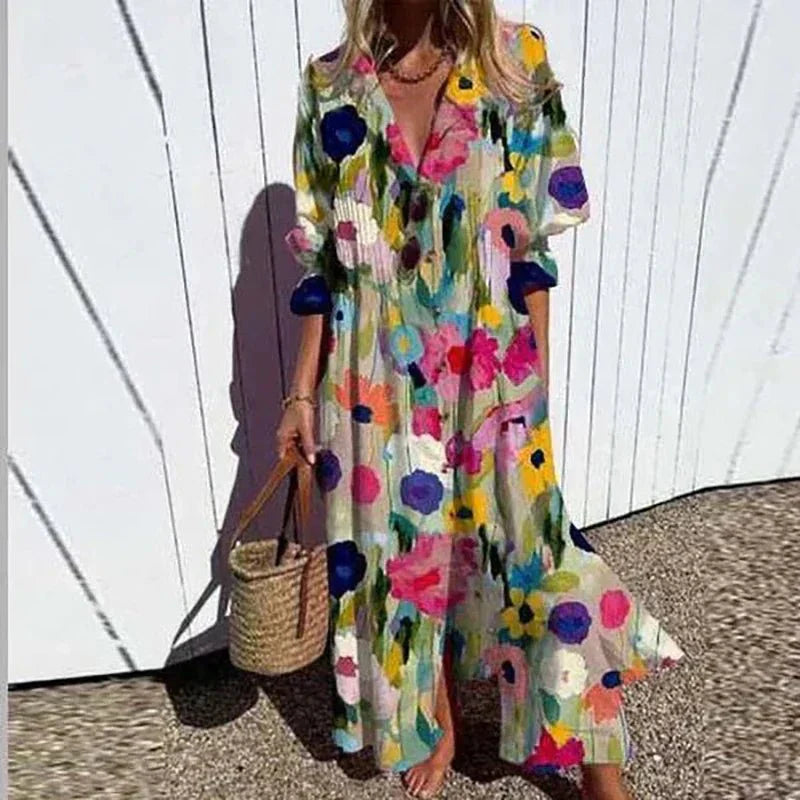 Boho Maxi Dress for Women | Zorina Multicolor