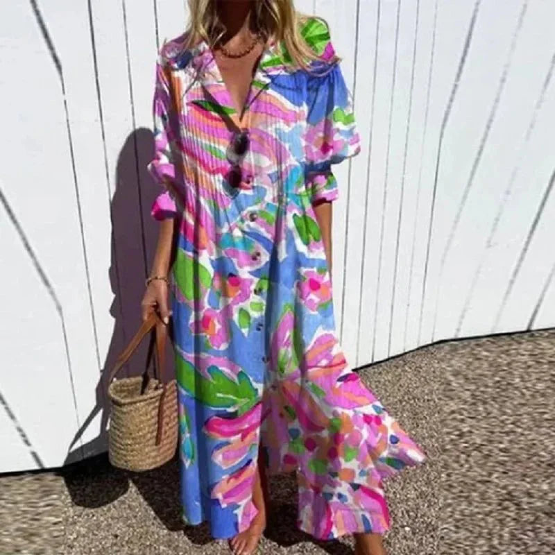 Boho Maxi Dress for Women | Zorina Pink