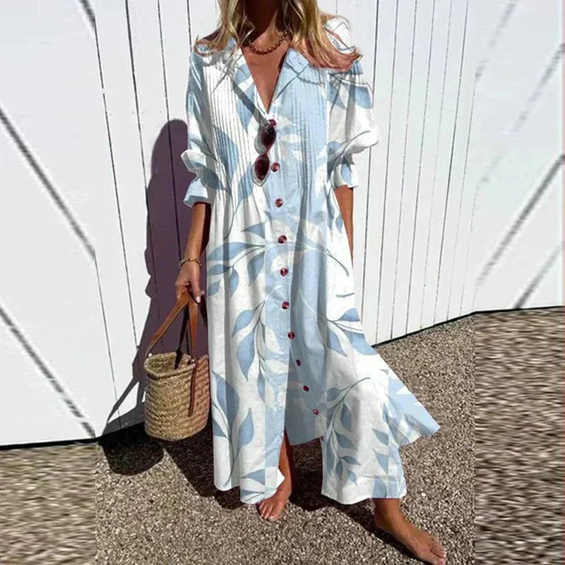 Boho Maxi Dress for Women | Zorina Light Blue