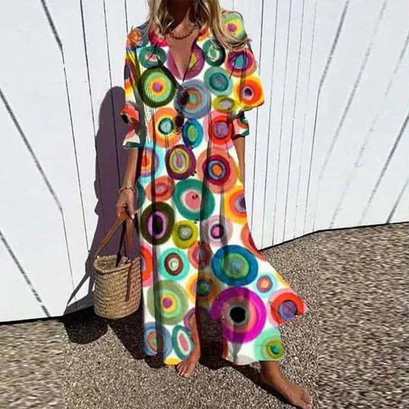 Boho Maxi Dress for Women | Zorina Rainbow 2