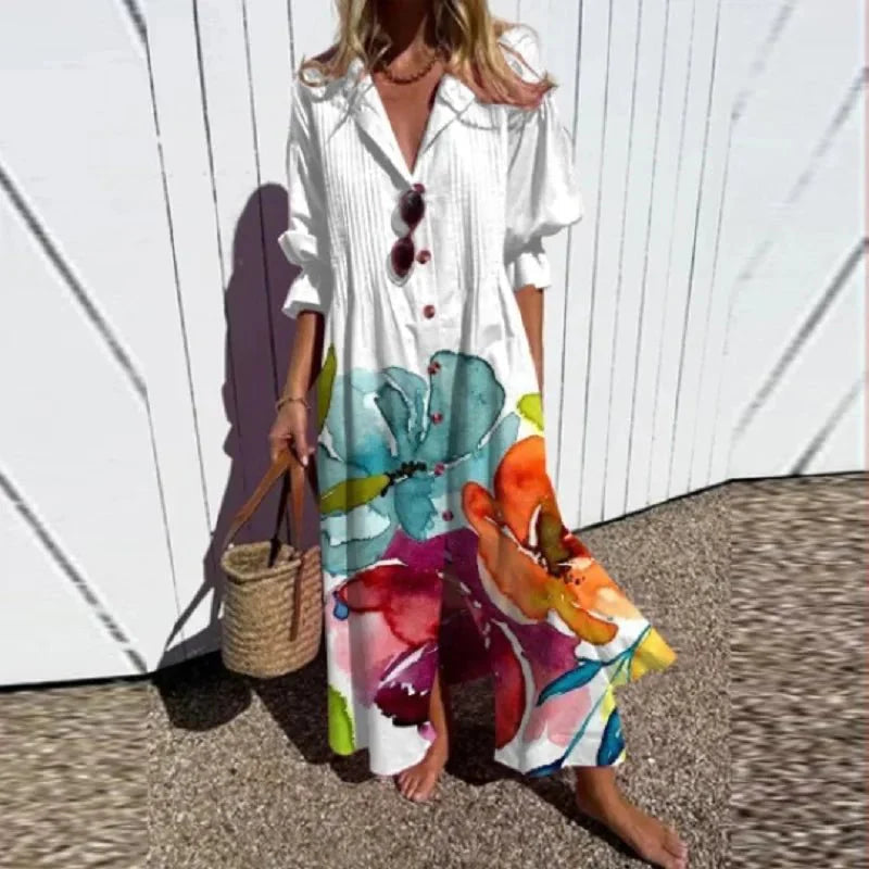 Boho Maxi Dress for Women | Zorina White