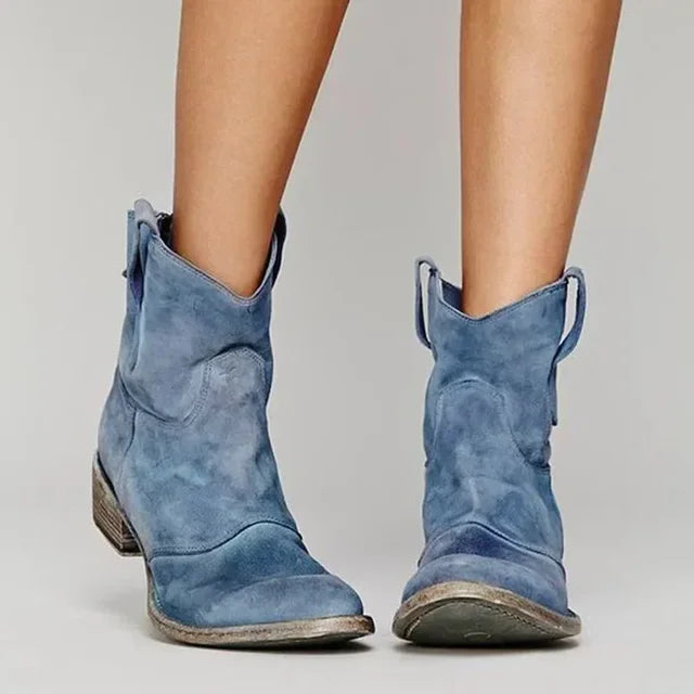 Ankle Boots Suede Slip-On Design for Women | Bony Blue