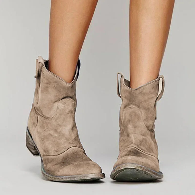 Ankle Boots Suede Slip-On Design for Women | Bony Brown