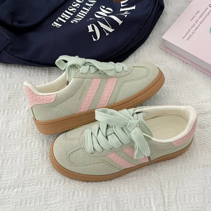 Breathable Lace Up Casual Sneakers for Women | Zanthea Mint Green
