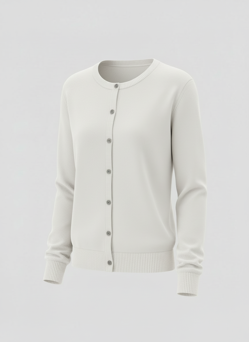 Button-Up Wool Cardigan Lightweight for Women | Maelle White