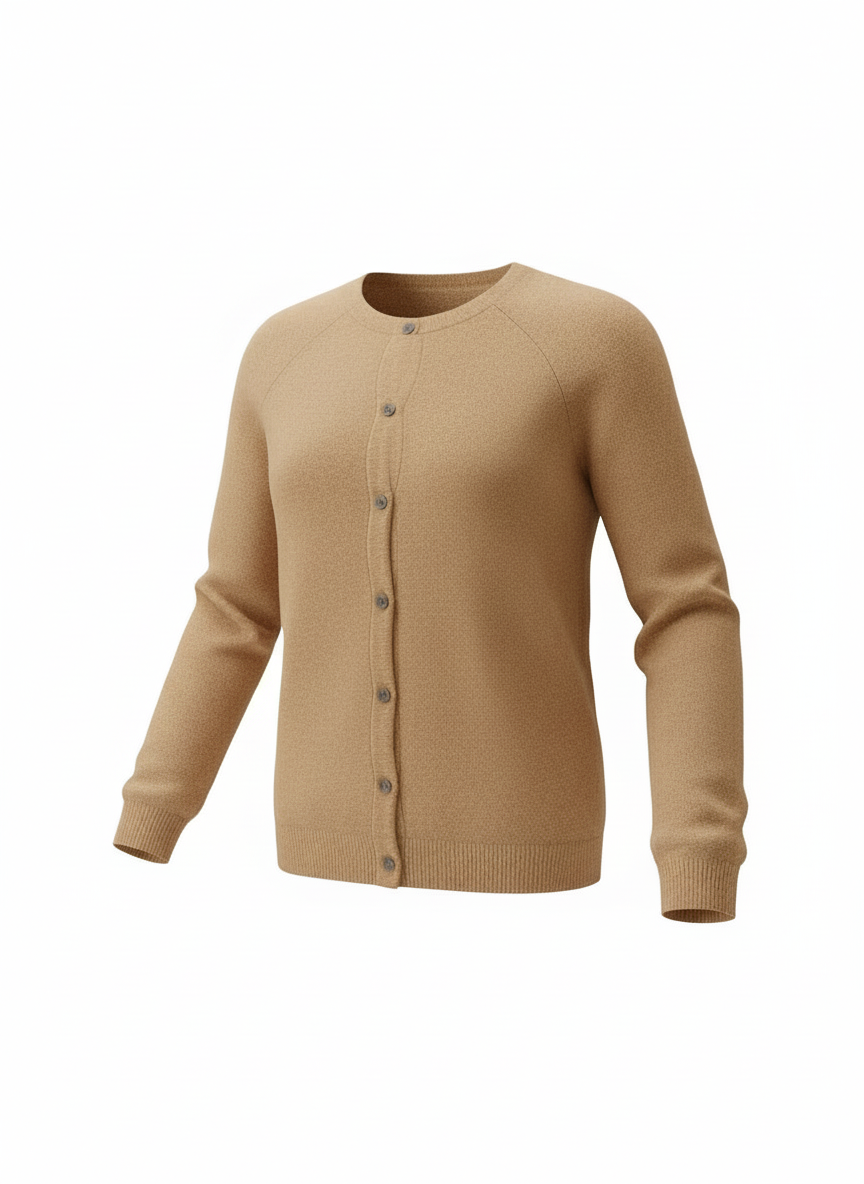 Button-Up Wool Cardigan Lightweight for Women | Maelle Brown