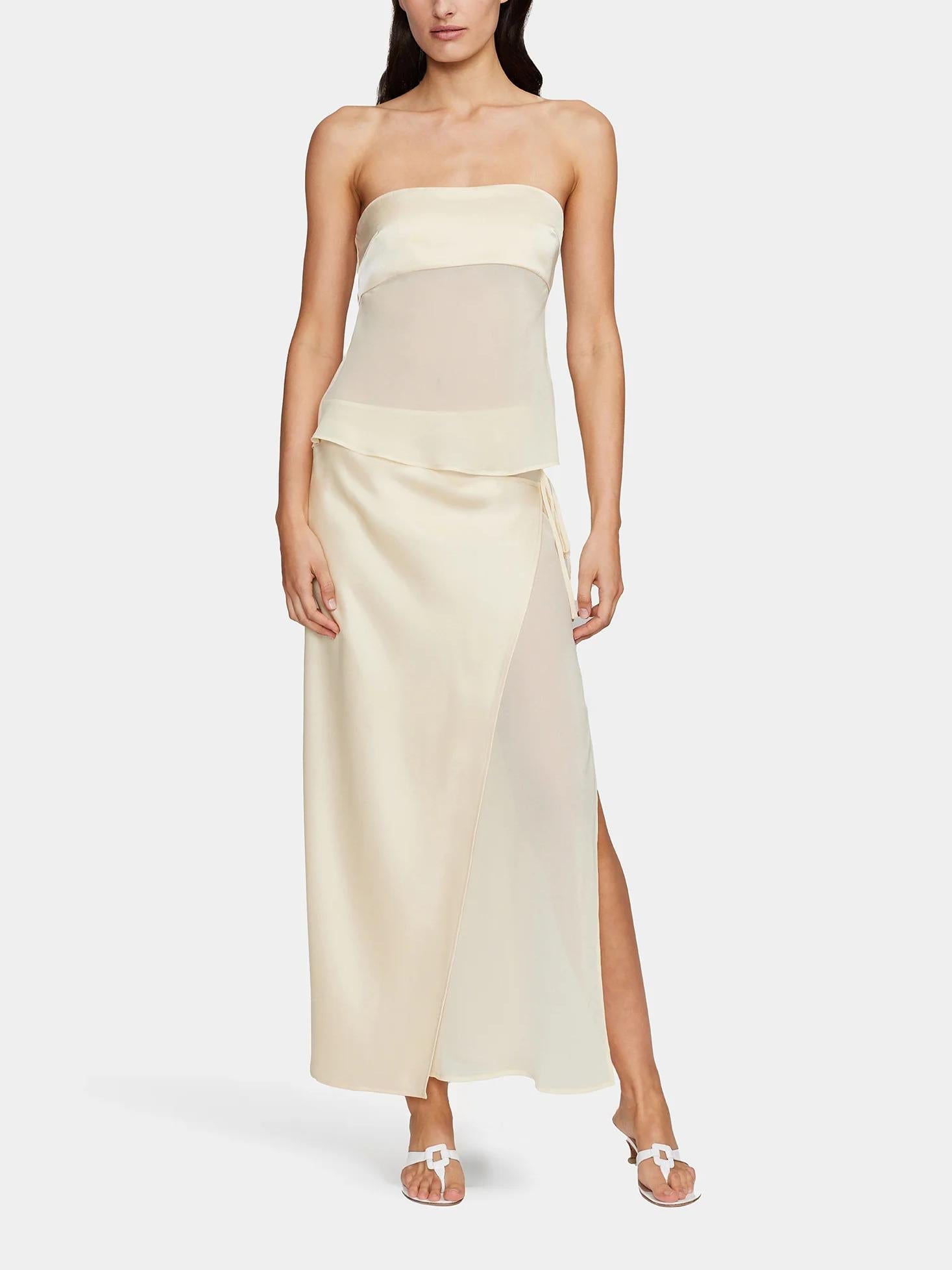 Strapless Top and Midi Skirt Set for Women | Casselle Beige