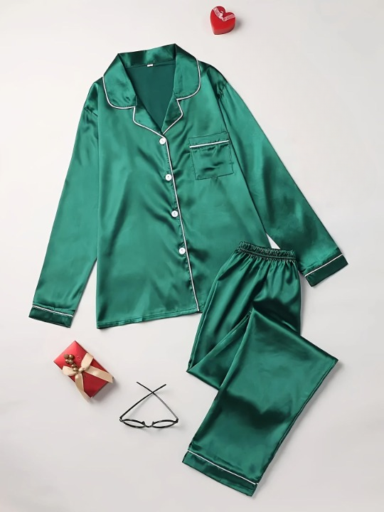 Casual Two-Piece Silk Sleepwear Set for Women | Maribeth Green