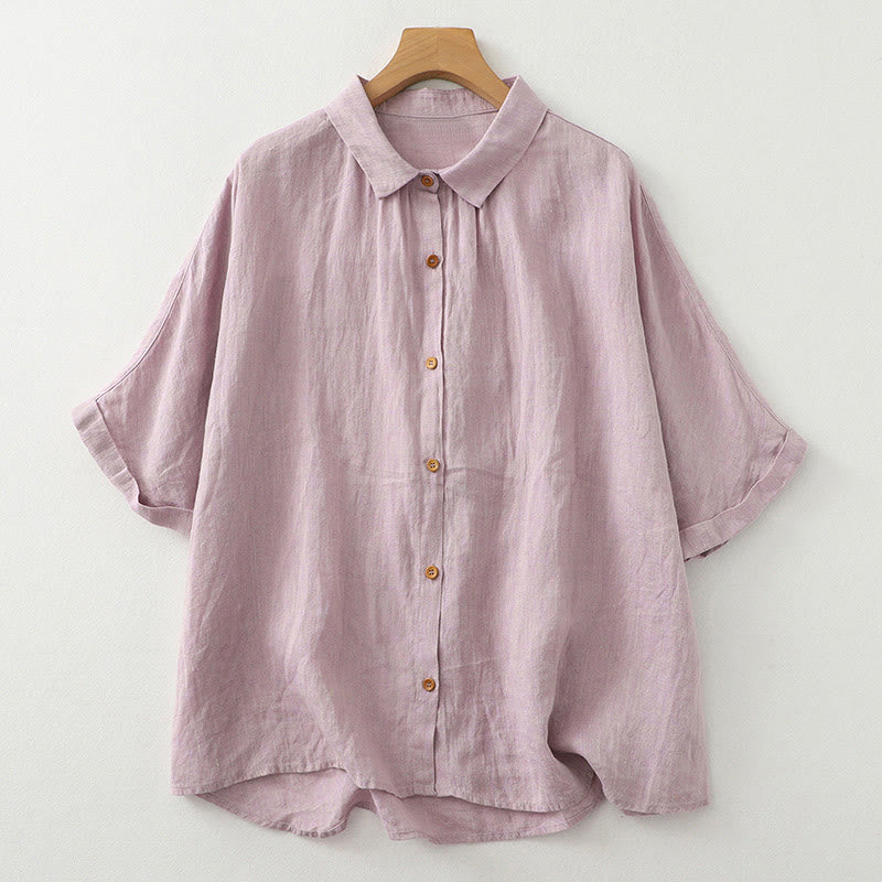 Linen Summer Shirt For Women | Liora Pink