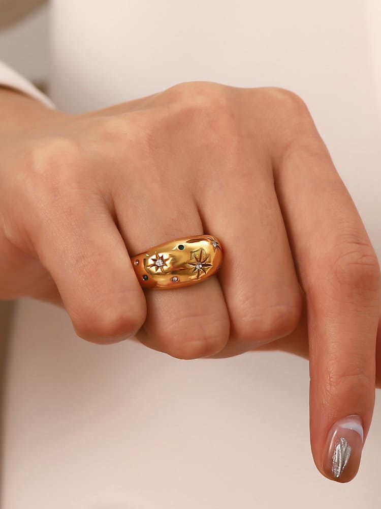 Celestial Gem Dome Ring for Women | Aster