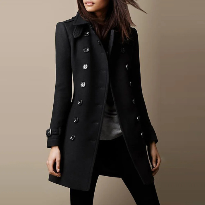 Double-Breasted Jacket Medium Fit for Women | Celestine Black