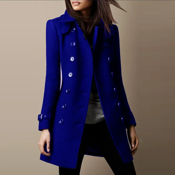 Double-Breasted Jacket Medium Fit for Women | Celestine Blue