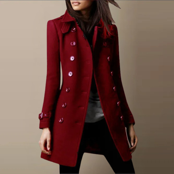Double-Breasted Jacket Medium Fit for Women | Celestine Burgundy