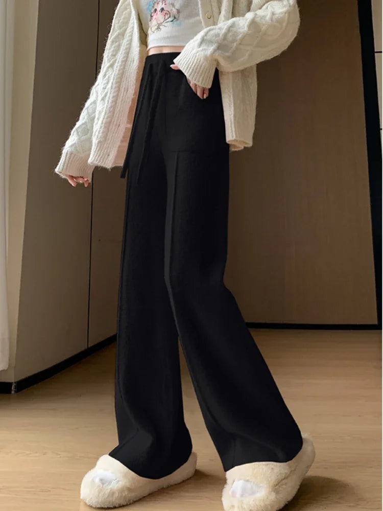 Wide Leg Lounge Pants Comfortable Fit for Women | Celestine Black