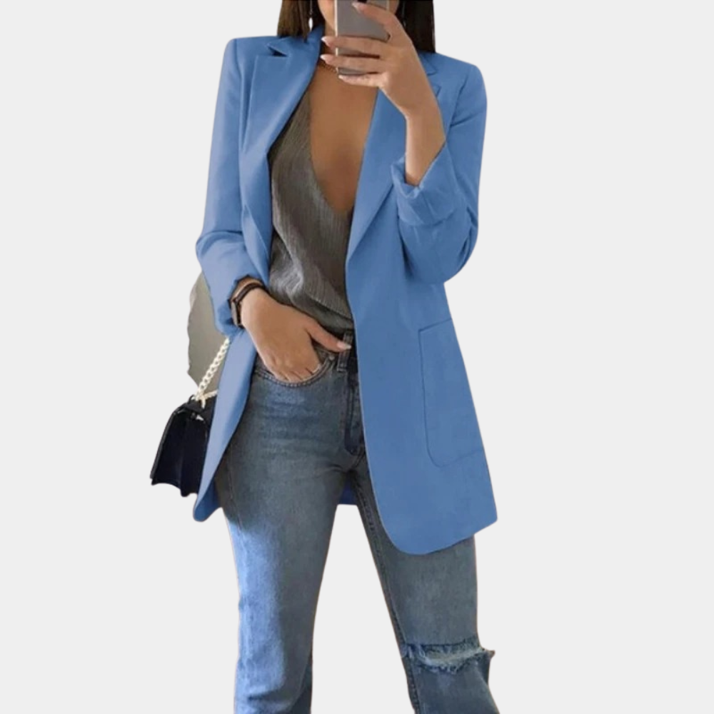 Celina – Women's Tailored Classic Blazer Blue