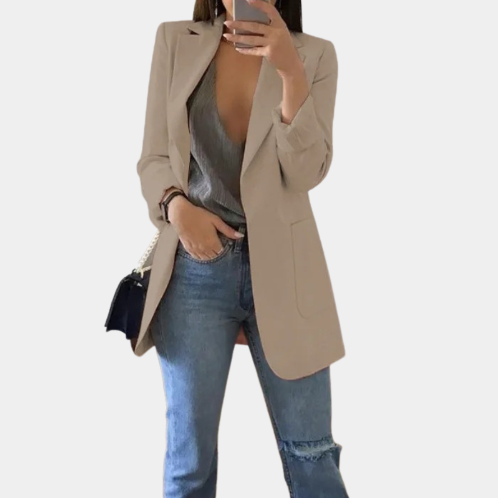 Celina – Women's Tailored Classic Blazer Khaki