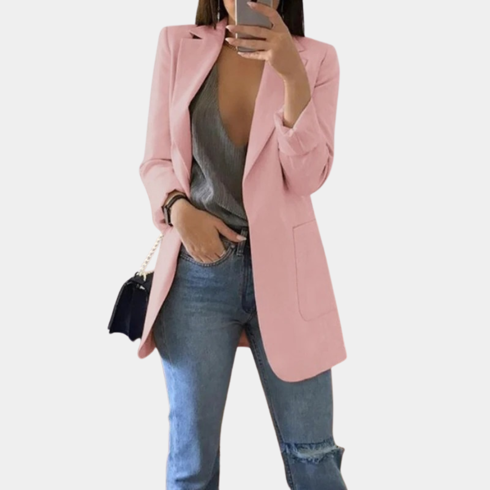 Celina – Women's Tailored Classic Blazer Pink