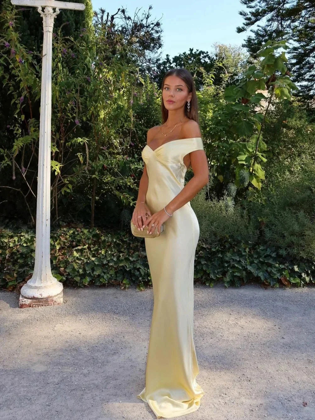Yellow Off Shoulder Maxi Dress for Women | Maliyah Yellow