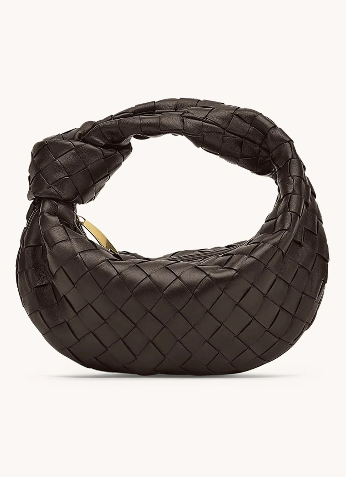 Chic Woven Leather Knot Shoulder Bag for Women | Arnelle Dark Brown