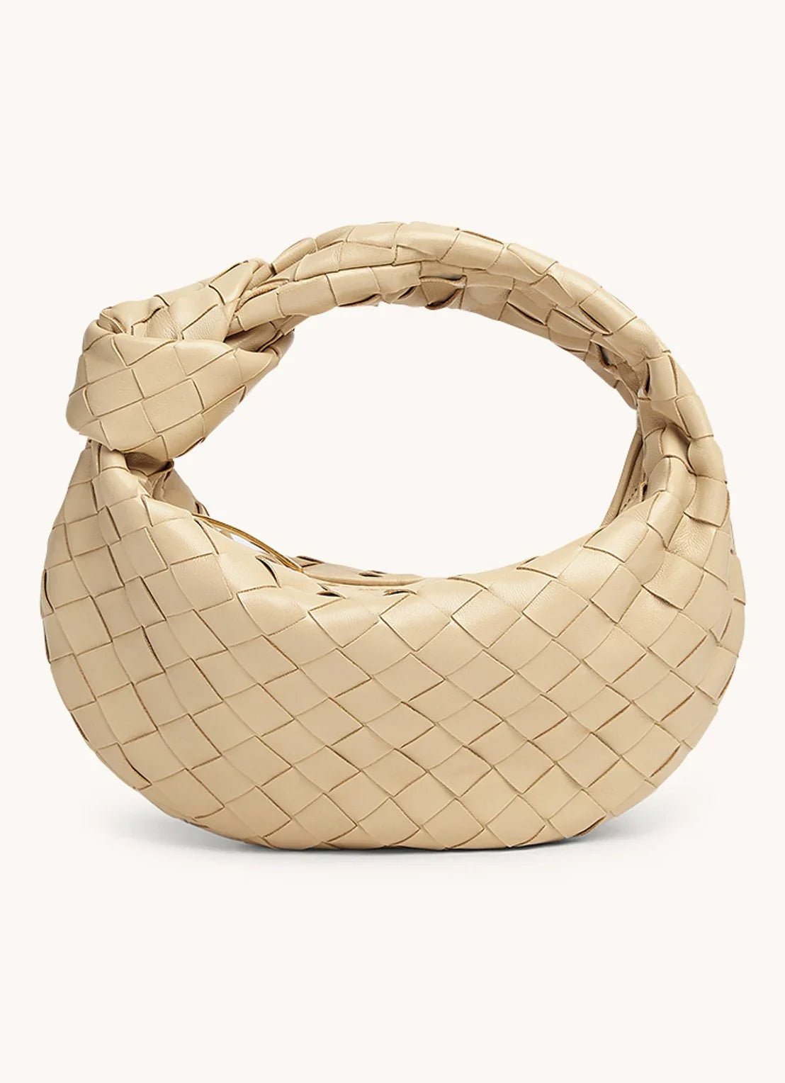 Chic Woven Leather Knot Shoulder Bag for Women | Arnelle Beige