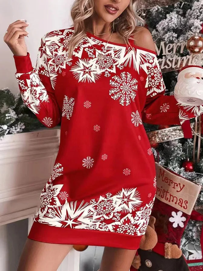 Christmas Snowflake Print Dress For Women | Liora