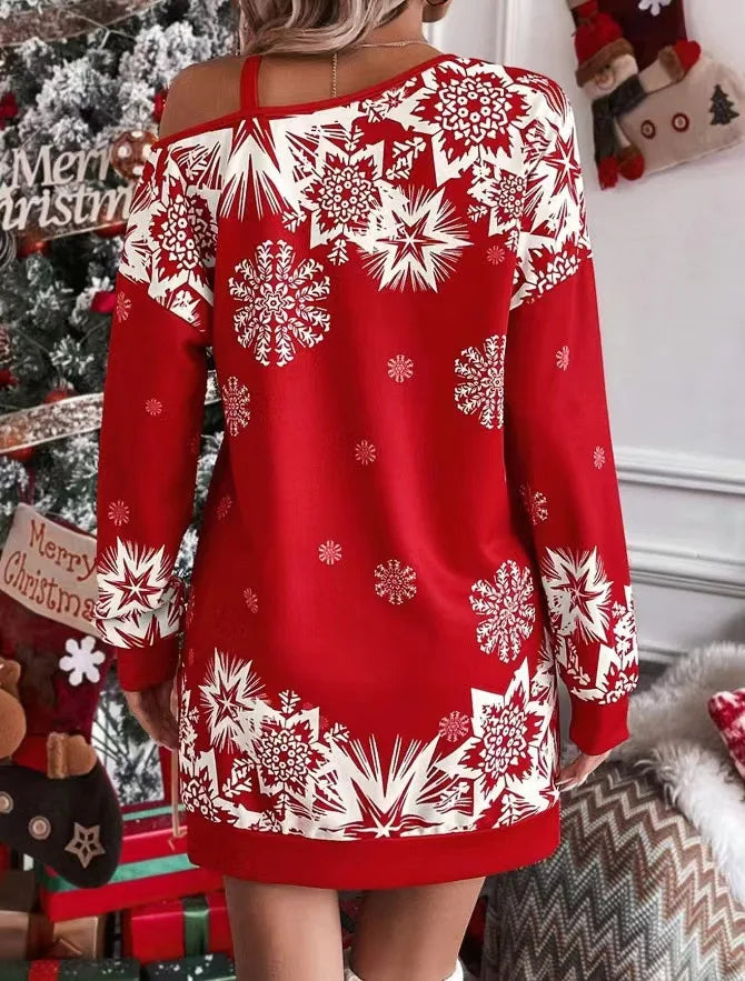 Christmas Snowflake Print Dress For Women | Liora