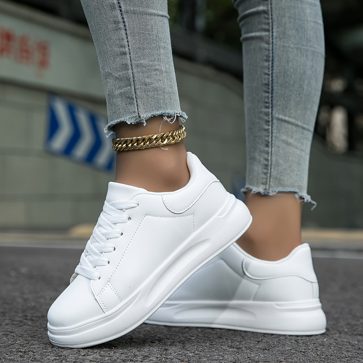 White Leather Sneakers for Women | Maya White
