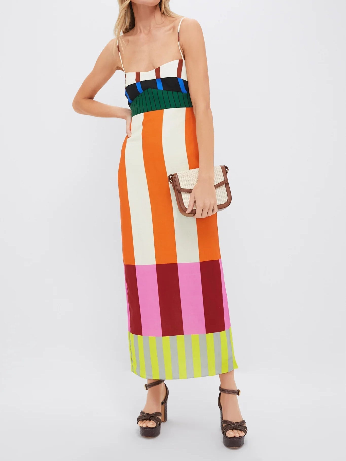Color-Blocked Maxi Dress for Women | Paloma Tank collar