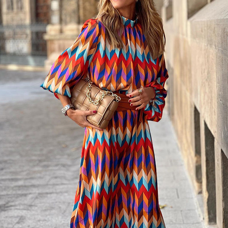 Coloured Print Midi Dress for Women | Virella