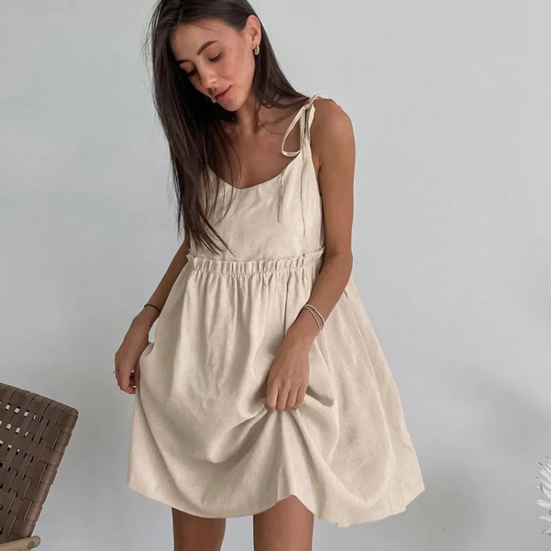 Cotton Linen Summer Dress for Women | Joyce Apricot