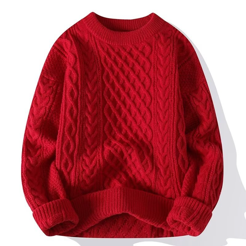 Cozy Chunky Cable Knit Sweater for Women | Jenna Red
