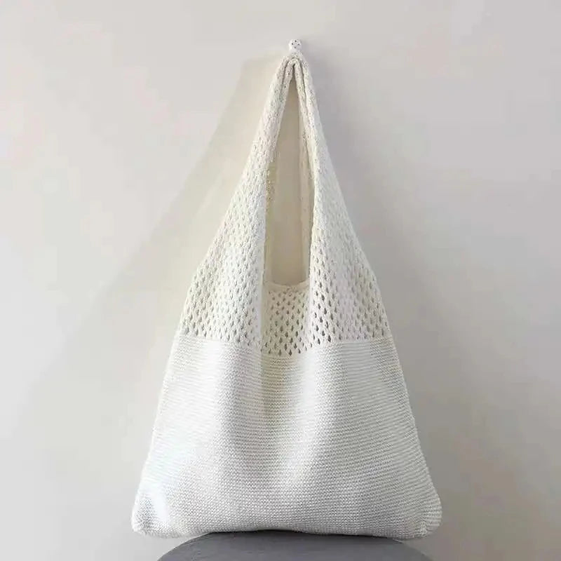 Crochet Handbag Tote Bag for Women | Glory White