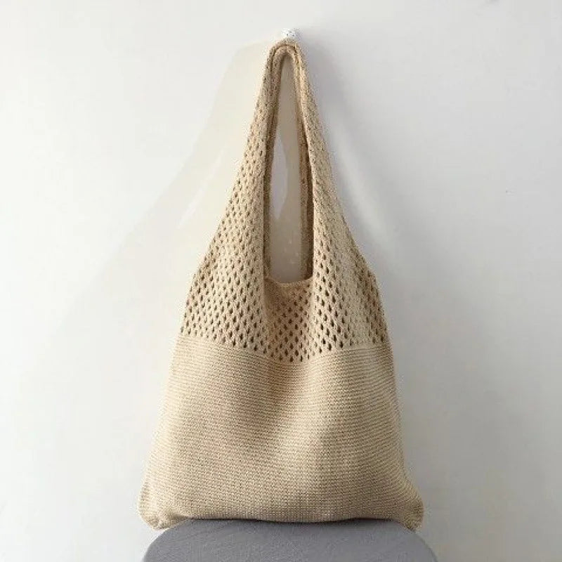 Crochet Handbag Tote Bag for Women | Glory Khaki