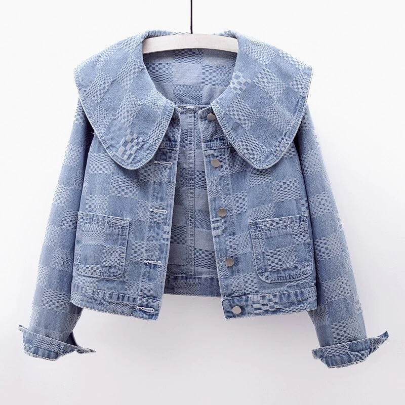 Cropped Denim Jacket for Women | Rylia Light Blue